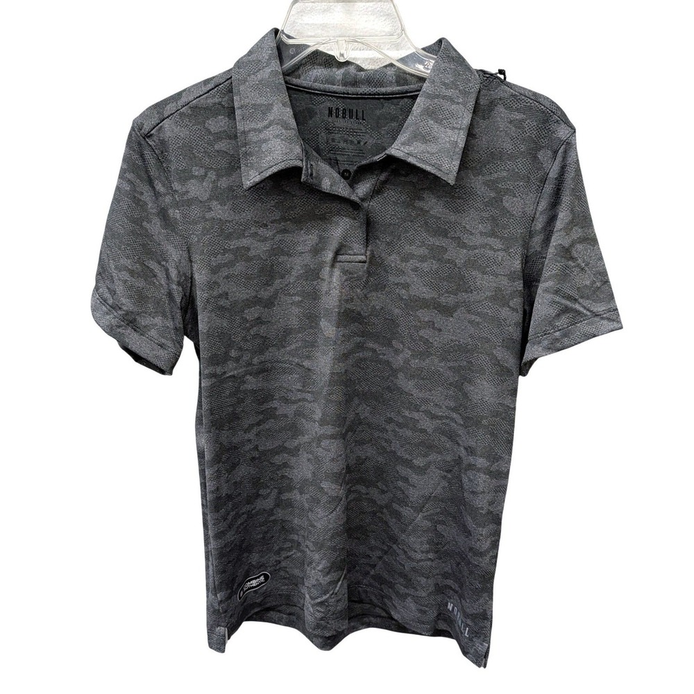 NOBULL NWT Men's NFL Combine Authentic Camo Polo Shirt Grey Black- Large